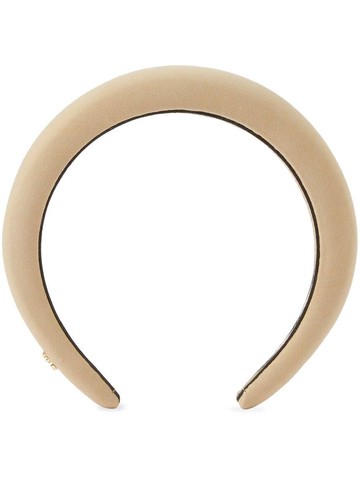 Burberry - TB monogram-plaque hair band - women - Cotton/Polyester/Cotton - One Size - Neutrals