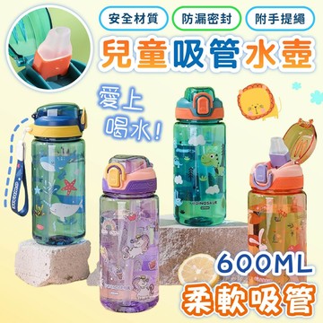 隔日到貨 兒童水壺 雙飲水壺 600ml 兒童水杯 寶寶水壺 幼兒園水壺 幼兒水壺 小朋友水壺 手提帶水壺
