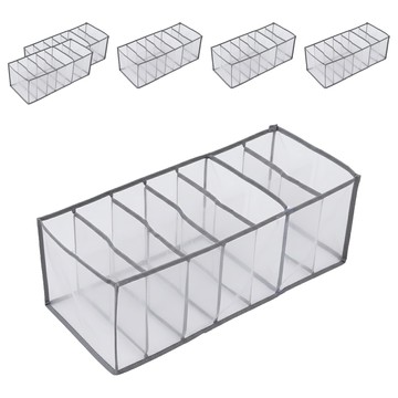衣物分格收納盒 7格 (大) 灰色 PET材質  6個