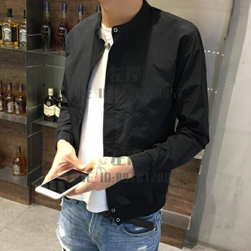 皮膚衣外套男士百搭薄款外衣春秋夏季棒球服防曬衣服潮流夾克衫【雲木雜貨】