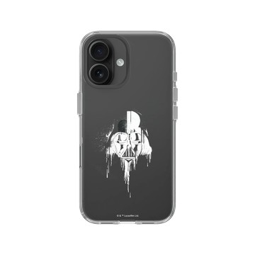 iPhone 16 Clear Case（相機按鈕） 透明 - 迪士尼-星際大戰 Star Wars - 黑武士-噴漆白