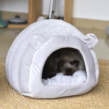 日系新款四季綿羊貓窩水晶絨中小型狗狗簡約純色狗窩寵物窩