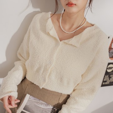 棉花糖圓領針織上衣-杏【KT28831】-5色