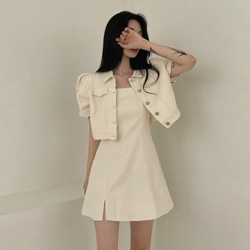 【夏天Summer】🔥韓國chic風 減齡小個子外套 工裝夾克上衣 簡約風外套 氣質套裝 日常通勤套裝 高級感套裝 吊