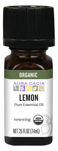 Aura Cacia Organic Pure Aromatherapy Oil Lemon 0.25 fl oz