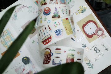 廚房裡面有什麼? 無限かわいいキッチン PET 和紙膠帶 (kiss-cut)