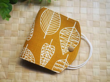 訂製款=口罩暫存套/口罩收納套=台灣布料=葉子=芥末黃(共3色)