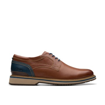 Clarks 莫納漢系列- Monahan Plain縫線工藝感輕量正裝休閒鞋(棕褐色) CLM79977C-男