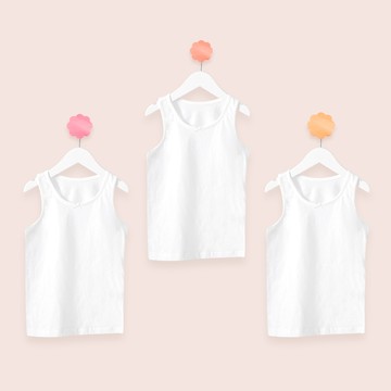 BASE ALPHA ESSENTIALS 女童100%純棉日常背心 3件  80號  白色