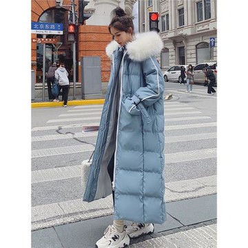 大毛領加厚保暖超長款過膝到腳踝棉服外套女2024冬新款超好看棉衣