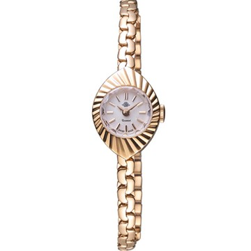 玫瑰錶 Rosemont 骨董風玫瑰系列X杏仁果狀時尚鍊錶-玫瑰金色/17mm