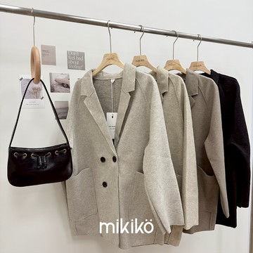 美木子｜長袖西裝外套｜雙口袋毛呢西裝外套【O40225】實拍 翻領西裝外套 正式穿搭 長版外套 西裝領 慵懶穿搭