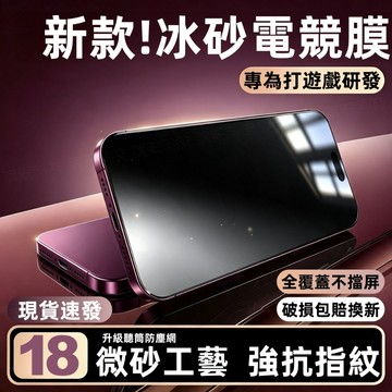 冰砂電競膜 防窺貼 適用於 蘋果 iPhone Duo 18 17 16 15 14 13 12 pro max 保護貼