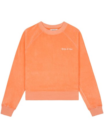 Sporty & Rich - Italic Logo cotton sweatshirt - women - Cotton - S - Orange
