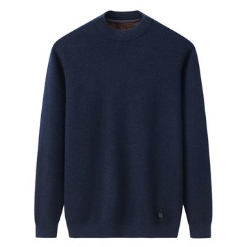 鄂爾多斯市產高端精紡加厚100純山羊絨衫男圓領休閑保暖毛衣E3768