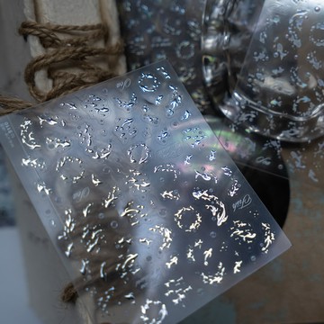 夢幻 星辰大海 美甲素材 金屬款 美甲貼紙 ins風 指甲貼 DIY假指甲