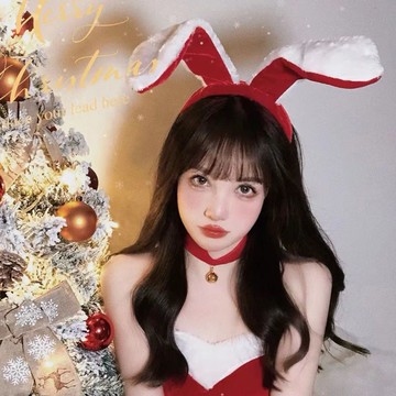 免運🎁兔子耳朵髮箍女款秋冬頭飾紅色新年髮卡頭箍兔女郎cos聖誕節裝飾聖誕節禮物 女生禮物 生日禮物 聖誕節裝扮 聖誕節