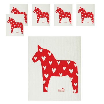 SCAN MOM 瑞典Anneko Design 造型抹布 紅色  17 x 20cm  6條