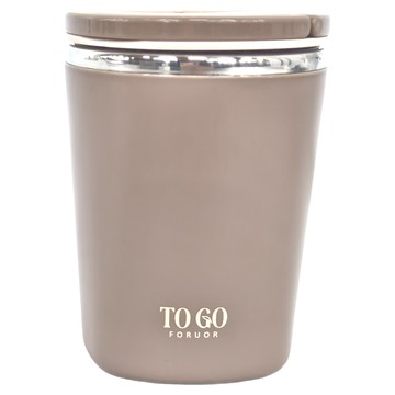 FORUOR 森沐輕食 不鏽鋼手提餐桶 FU-HJJ825CF 咖啡色 550ml  1個