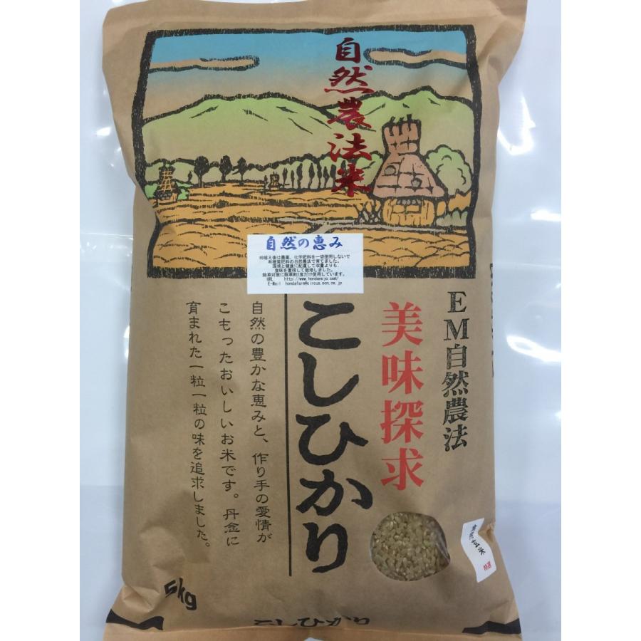 令和5年産 新米 自然農法米 特別栽培米こしひかり食用玄米5kg  「自然の恵み」  加賀百万石 コシヒカリ　お米 新米