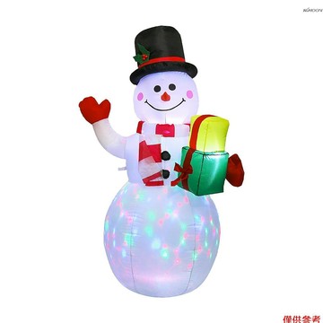 美規   1.5米旋轉彩燈耶誕節雪人氣模 節日庭院場地佈置裝飾道具
