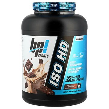 BPI Sports, ISO HD，100% 全分離蛋白，巧克力布朗尼，4.9 磅（2,208 克）