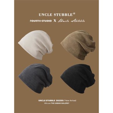 寬松顯臉小堆堆帽秋冬燈芯絨日系復古套頭帽純色百搭慵懶風月子帽