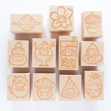 Goody Bag - 木製 橡皮章 印章 全套組