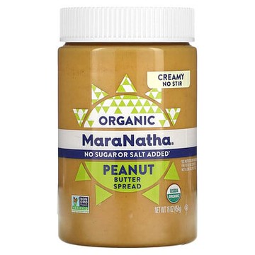 MaraNatha, 有機花生塗抹醬，奶油味，16 盎司（454 克）