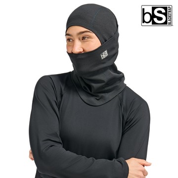 BlackStrap 素色美麗諾羊毛多功能頭套 Merino Hood 黑色｜UPF50+ 單一尺寸 (適用頭圍約53-60cm)