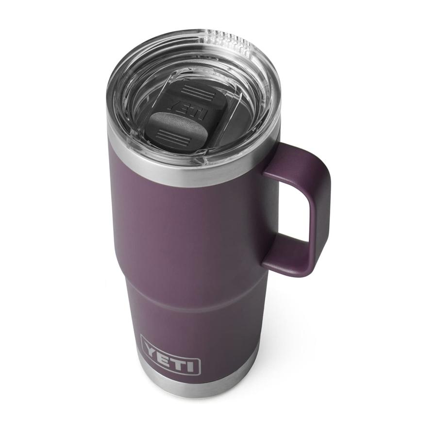 YETI Rambler 20オンス トラベルマグ ストロングホールド蓋付き 真空断熱 ステンレス製、ノルディックパープル