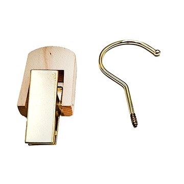 FOSO木質衣帽夾 金屬夾 1入 多功能衣物收納 旅行居家必備  金