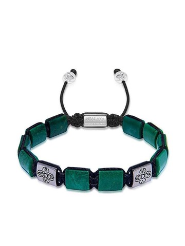 Nialaya Jewelry - Green African Jade bracelet - men - Jade/Onyx/Tiger eye - M