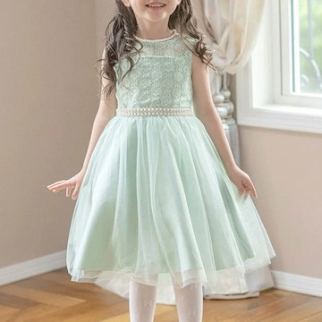日本 Catherine Cottage - 夢幻珍珠點綴薄紗洋裝/小禮服-薄荷綠