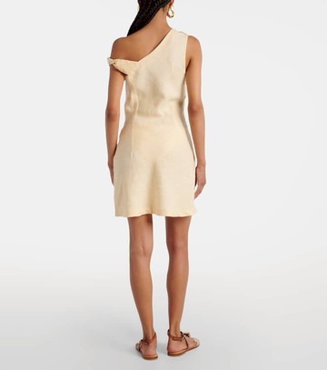 Faithfull Asymmetric linen minidress