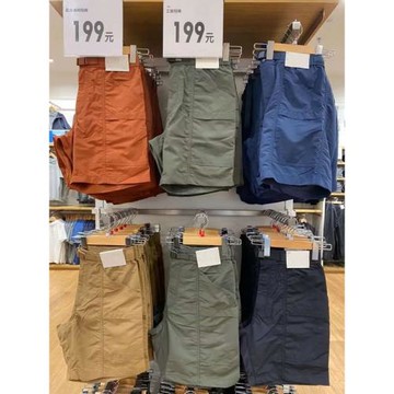 男裝女裝夏季尼龍休閑短褲舒適運動中褲戶外露營機能工裝褲463870