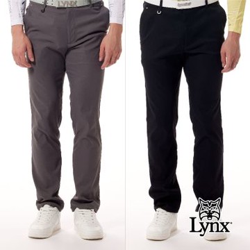 【Lynx Golf】男款石墨稀保暖抑菌除臭質感3M反光印花隱形拉鍊口袋平口窄管休閒長褲(二色)