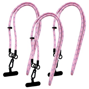 時尚手機掛繩 - 簡約設計、柔軟舒適、解放雙手 3條  1組  粉色
