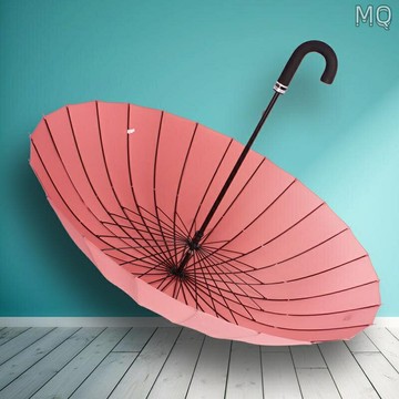 全新 24骨傘大號雙人超大長柄雨傘復古女日系遇水現花彎鉤抗風logo