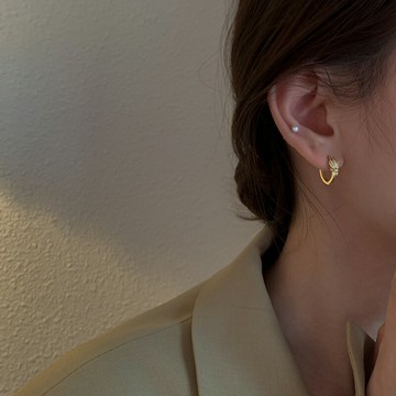 小寶s925純銀打結鋯石設計感耳環2022年新款潮女小眾個性高級耳扣