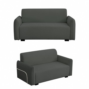 【IDEA】療癒系飽滿短絨雙人沙發/布沙發(雙色任選)灰色