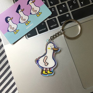 鴨先生 幻彩亞克力鑰匙圈一個