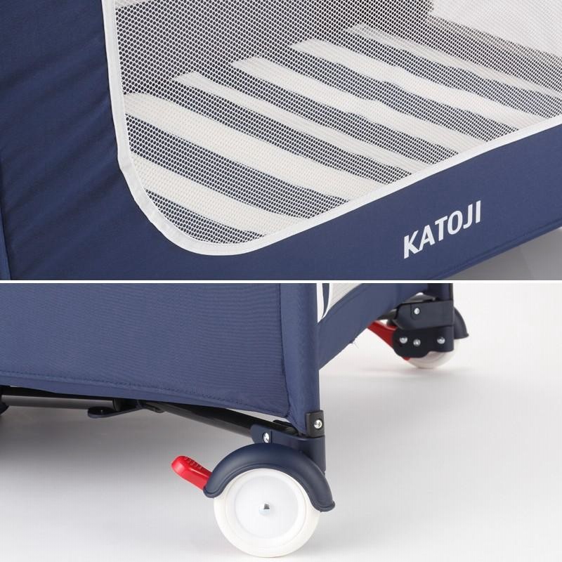 カトージ　KATOJI　ポータブルベビーベッド　オムツ台付 ポータブルベビーベッド おむつ替えテーブル付（ネイビーブルー