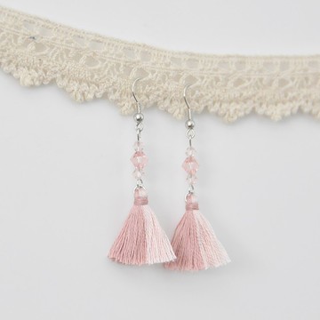 雙色流蘇。捷克水晶。耳環 Two Colorway Tassel。Crystal。Earring