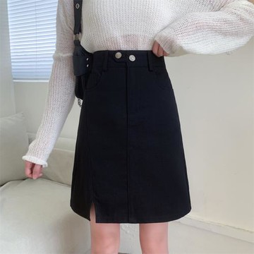 大碼包臀a字開叉身裙中裙女2024春夏季胖mm韓版高腰顯瘦百搭短裙