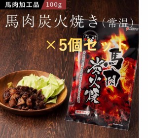 馬肉炭火焼き 100g×5個セット フジチク お酒のつまみ おやつ 馬肉 加工品 お取り寄せ グルメ 熊本 産地直送　正規代理店