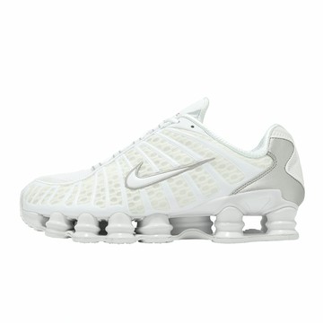 Nike 休閒鞋 Shox TL 男鞋 白 銀 彈簧鞋 復古 厚底