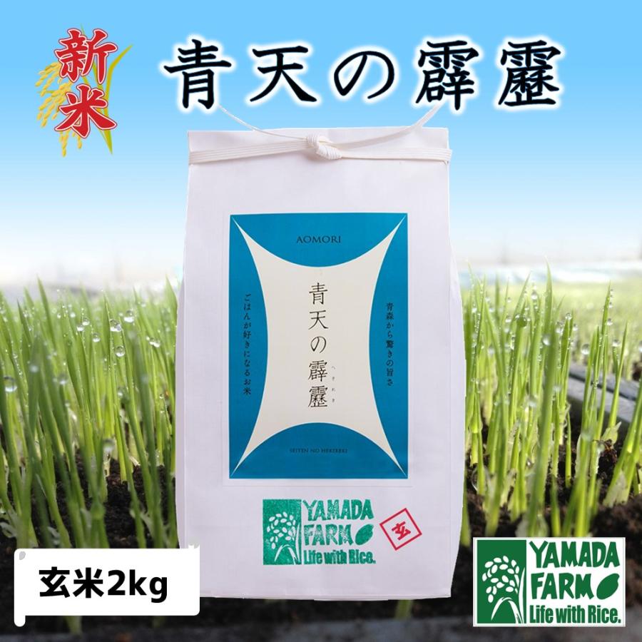 さつき米青天の霹靂 玄米 2kg 山田ふぁーむ 青森県 お米 減化学肥料 減農薬