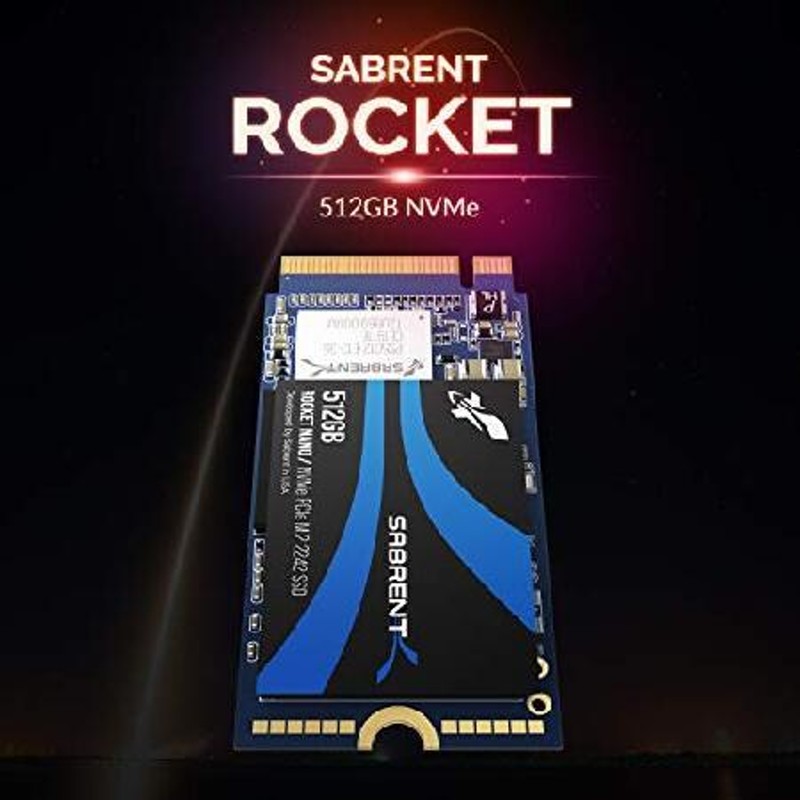 SABRENT SSD 512GB、M.2 SSD 512GB、NVMe 512GB PCIe M.2 2242、内蔵