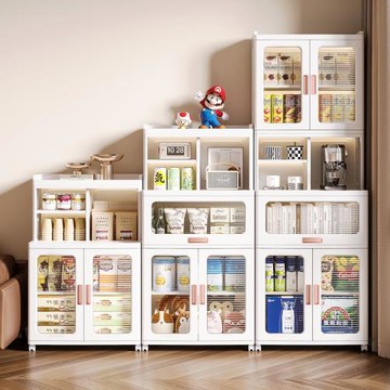 折疊收納柜雙開門免安裝臥室衣服玩具置物柜多層儲物柜子床頭柜